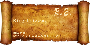 Ring Elizeus névjegykártya